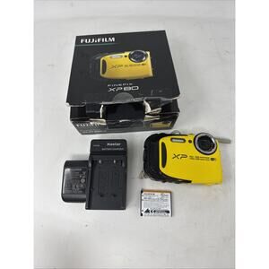 Fujifilm FinePix XP80 16.4MP Waterproof Yellow Digital Camera W/ Bat Tested